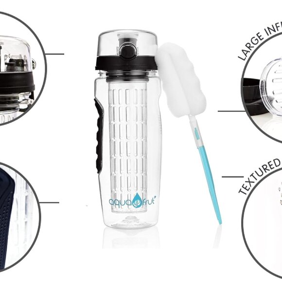 AquaFrut 32 Oz Fruit Infuser Water Bottle - Leak Proof BPA-Free Infusion Water B - Picture 3 of 8